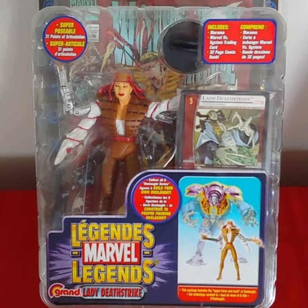 2006 MARVEL LEGENDS, LADY DEATH STRIKE ACTION FIGURE, CARD AND COMIC, MINT!!!
